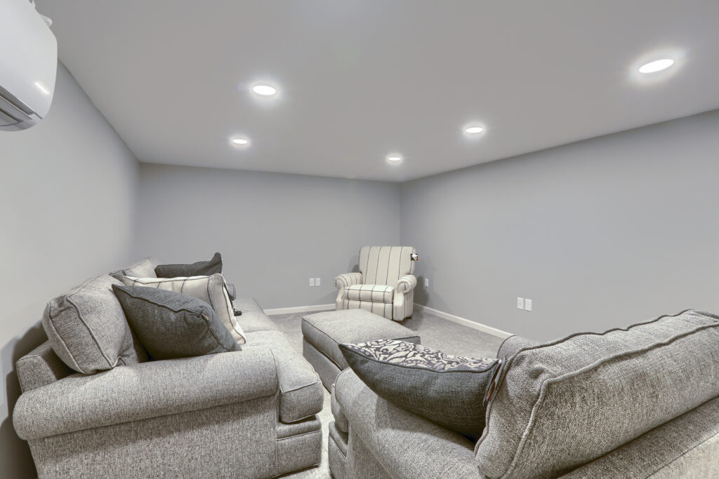 Basement remodel living room